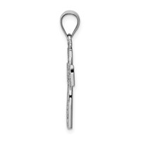 14K White Gold Filigree Cross Pendant view 2