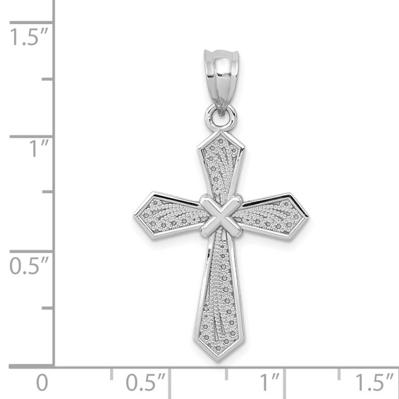 14k White Gold -X- Center Passion Cross Pendant