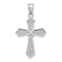 14K White Gold -x- Center Passion Cross Pendant view 1