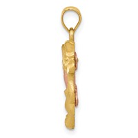 14K Two-Tone Cat Charm with Heart view 2