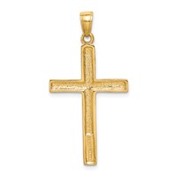 14K Yellow Gold Polished Cross Pendant view 4
