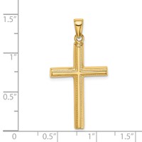 14K Yellow Gold Polished Cross Pendant view 3