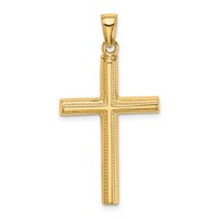 14K Yellow Gold Polished Cross Pendant view 1