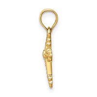 14K Yellow Gold Tiny Budded Cross Charm view 2