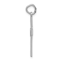 14K White Gold Diamond-cut Latin Cross Charm with Heart view 2