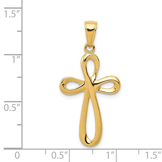 Gold Swirl Cross Pendant