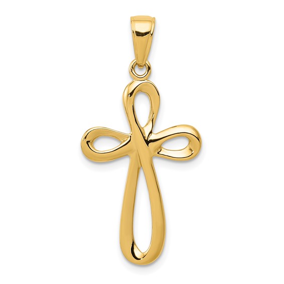 Gold Swirl Cross Pendant