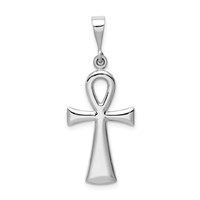 14K White Gold Ankh Cross Pendant view 1