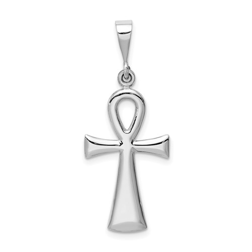 14K White Gold Ankh Cross Pendant