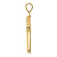 14K Yellow Gold Twisted Cross Pendant view 2