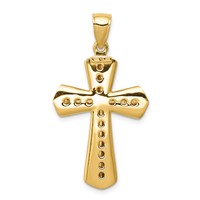 14K Yellow Gold Twisted Cross Pendant view 4