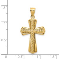 14K Yellow Gold Twisted Cross Pendant view 3