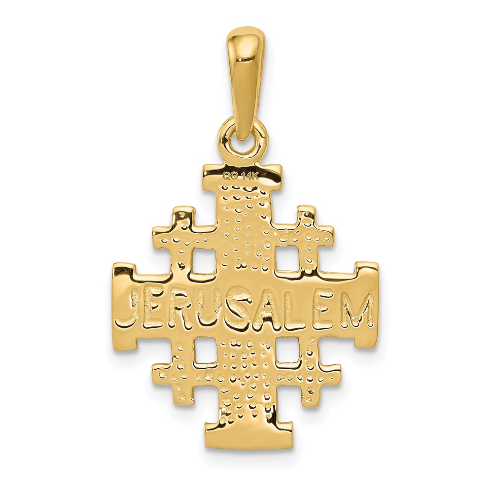 Pre-owned Superdealsforeverything Real 14kt Yellow Gold Jerusalem Cross Pendant