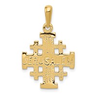 14K Yellow Gold Jerusalem Cross Pendant view 4
