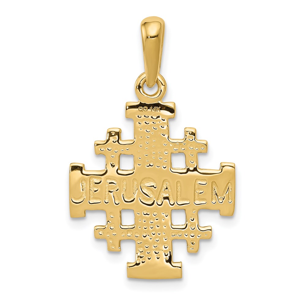 Pre-owned Superdealsforeverything Real 14kt Yellow Gold Jerusalem Cross Pendant
