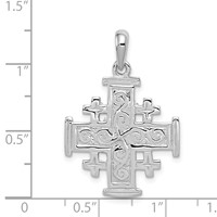 14K White Gold Jerusalem Cross Pendant view 3