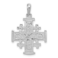 14K White Gold Jerusalem Cross Pendant view 1