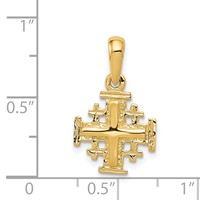 14K Yellow Gold Jerusalem Cross Charm view 3
