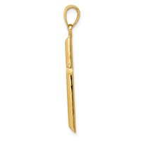 14K Yellow Gold Polished Tube Cross Pendant view 2