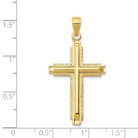 14K Yellow Gold Polished Cross Pendant view 3