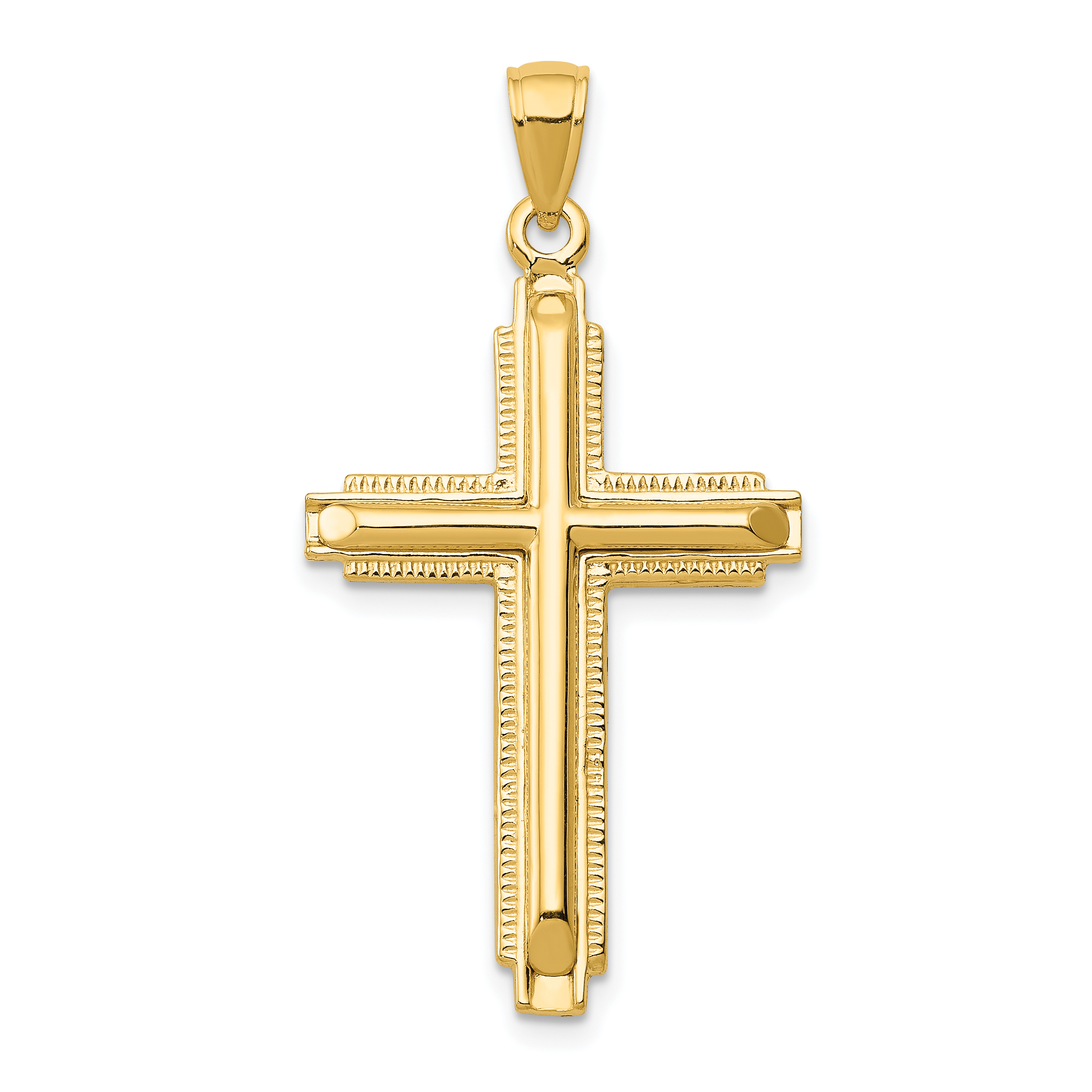 14k Polished Cross Pendant (D1661)