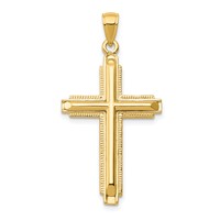 14K Yellow Gold Polished Cross Pendant view 1