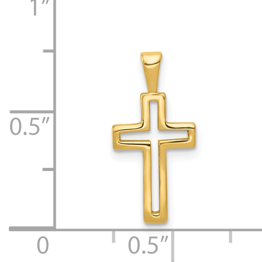 14k Cut-out Cross Charm D167 detailed image 3