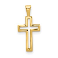 14K Yellow Gold Cut-out Cross Charm view 1