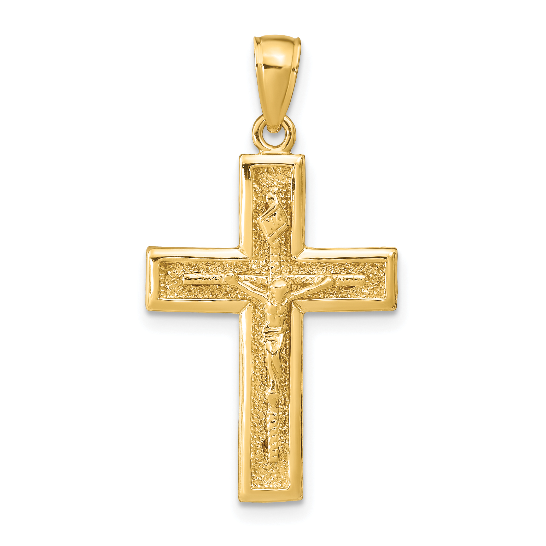 14k Polished Crucifix Pendant (D1674)