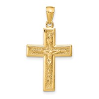 14K Yellow Gold Polished Crucifix Pendant view 1