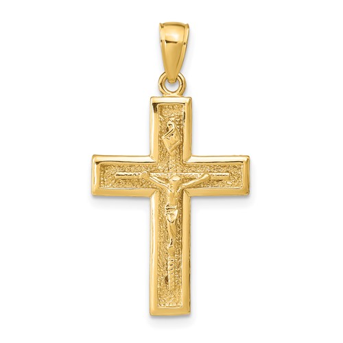 14K Yellow Gold Polished Crucifix Pendant