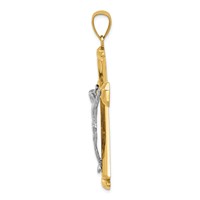 14K Polished Two-tone Crucifix Pendant view 2