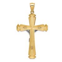 14K Polished Two-tone Crucifix Pendant view 4