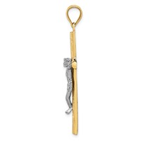 14K Two-tone Crucifix Pendant view 2