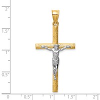 14K Two-tone Crucifix Pendant view 3