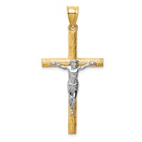14K Two-tone Crucifix Pendant view 1