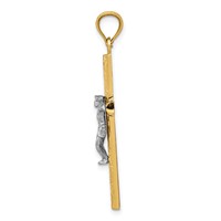 14K Two-tone Crucifix Pendant view 2