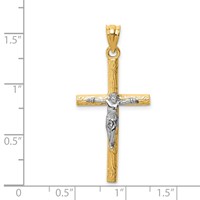 14K Two-tone Crucifix Pendant view 3
