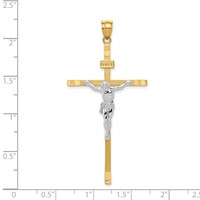14K Two-tone Crucifix Pendant view 2