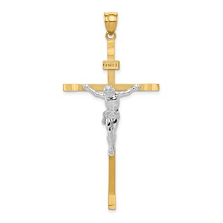 14k Two-tone Crucifix Pendant
