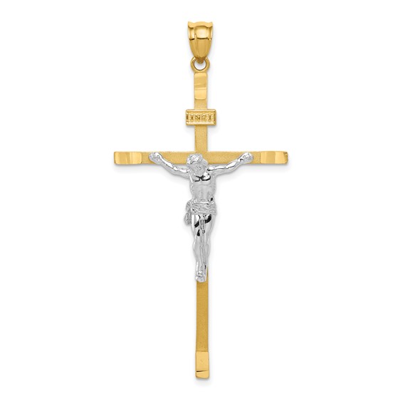 14k Two-tone Crucifix Pendant