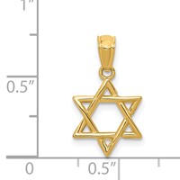 14K Yellow Gold Polished Star of David Pendant view 3