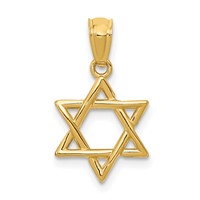 14K Yellow Gold Polished Star of David Pendant view 1