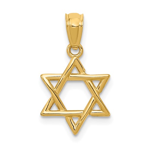 14K Yellow Gold Polished Star of David Pendant