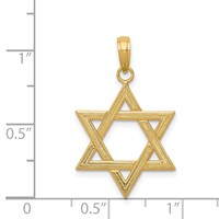 14K Yellow Gold Polished Star of David Pendant view 3