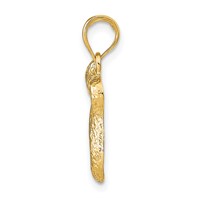 14K Textured Chai Pendant view 2