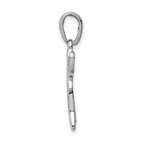 14K White Gold Mesh Chai Pendant view 2