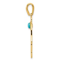 14K Turquoise Filigree Chamseh Pendant view 2