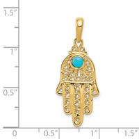 14K Turquoise Filigree Chamseh Pendant view 4