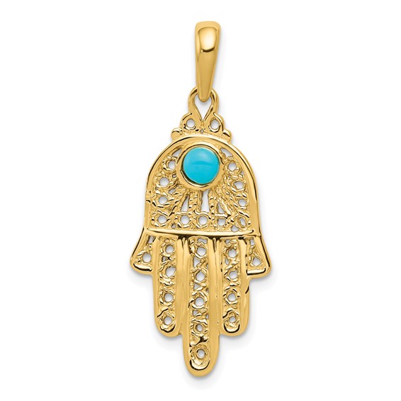 Gold Hamsa Pendant